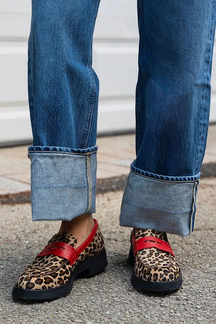 BELMONTE MILANO | LEOPARD LOAFER WITH RED DETAIL