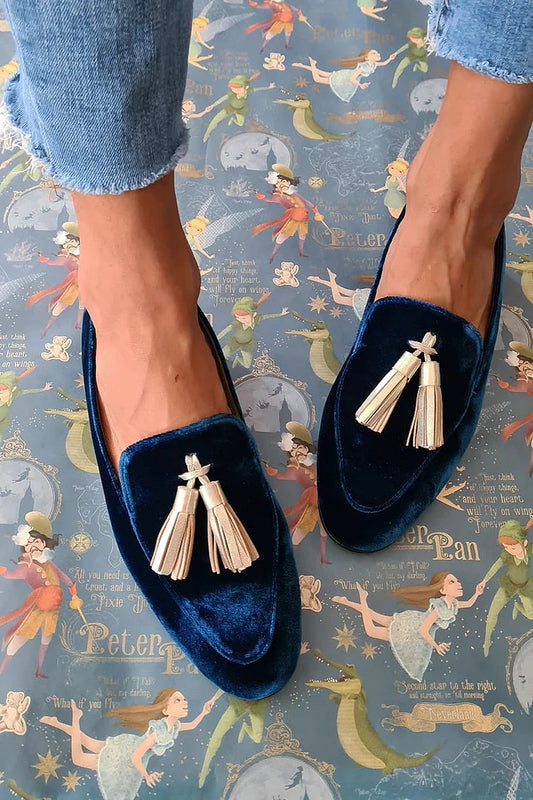 BELMONTE MILANO | MIDNIGHT ELEGANCE LOAFER WITH CHAMPAGNE TASSELS