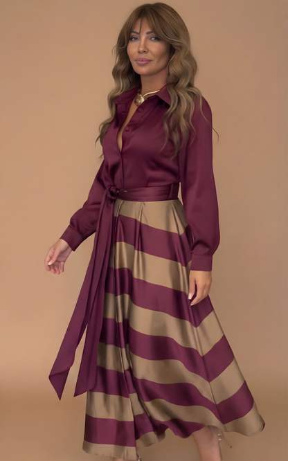 Romy™ | Elegant Striped Maxi Dress