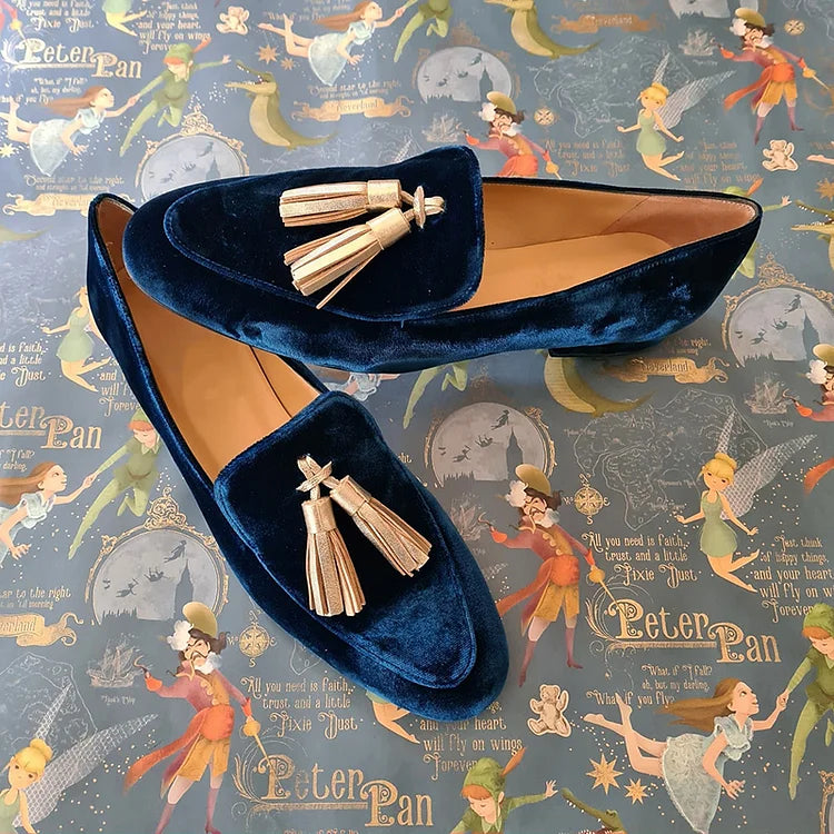 BELMONTE MILANO | MIDNIGHT ELEGANCE LOAFER WITH CHAMPAGNE TASSELS