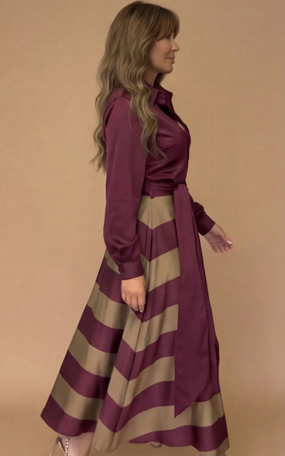 Romy™ | Elegant Striped Maxi Dress