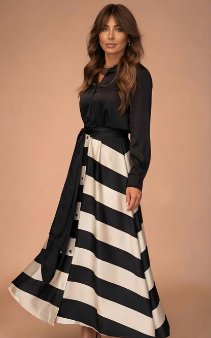 Romy™ | Elegant Striped Maxi Dress