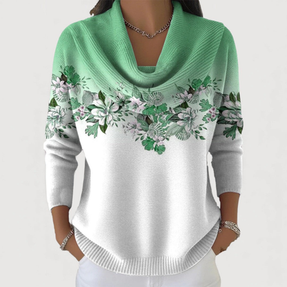 Alora | Floral sweater with a soft neckline