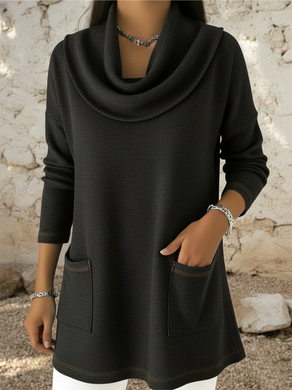 Sofie – Turtleneck sweater with front pockets