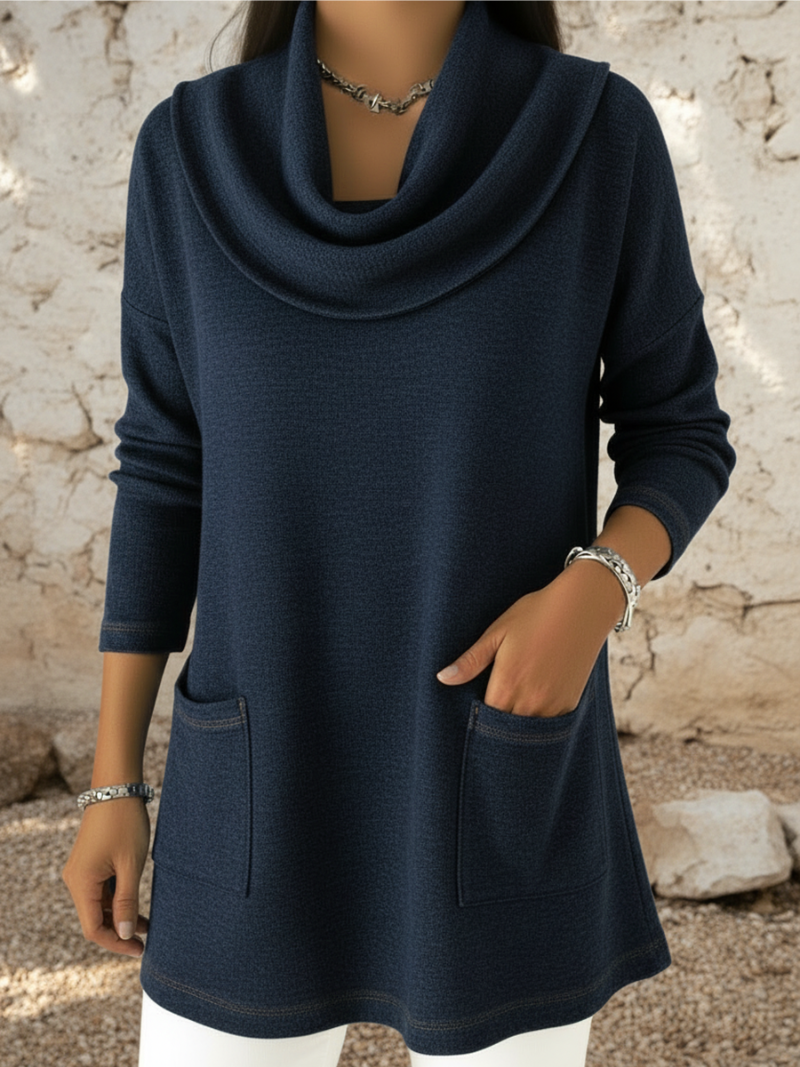 Sofie – Turtleneck sweater with front pockets