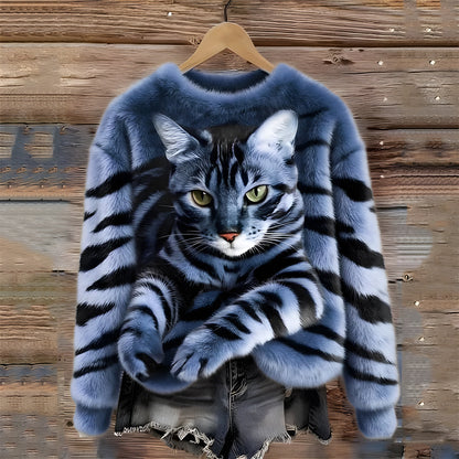 Sanne™ | Sweater With Cat Print