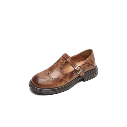 Fiona | Vintage T-Bar Leather Shoes