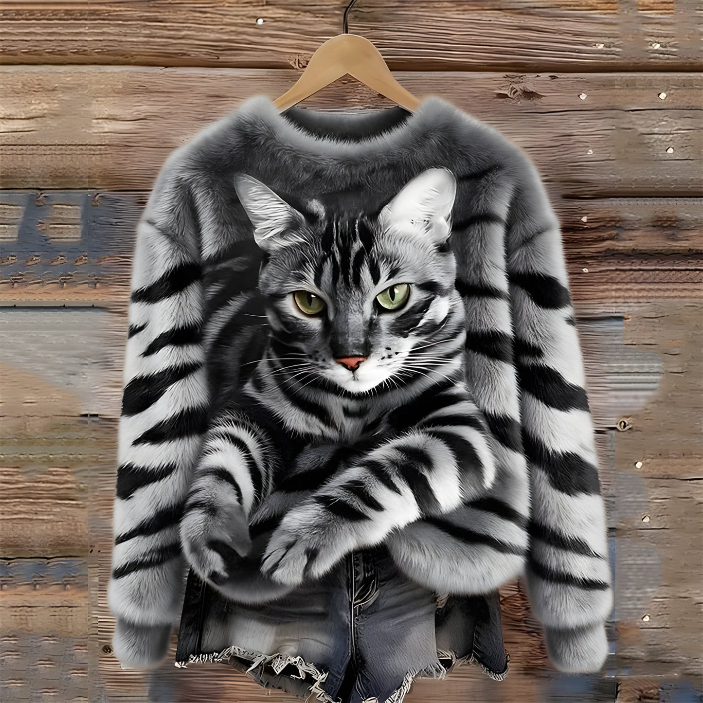 Sanne™ | Sweater With Cat Print