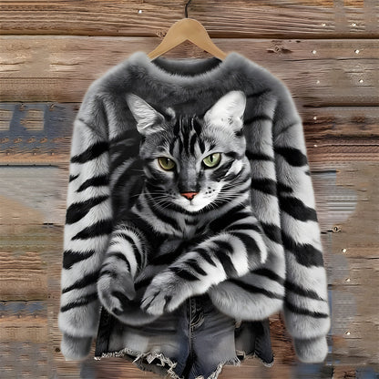 Sanne™ | Sweater With Cat Print