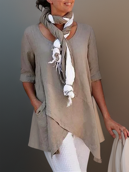 Maggie┃Casual A-Shape Wrap Tunic
