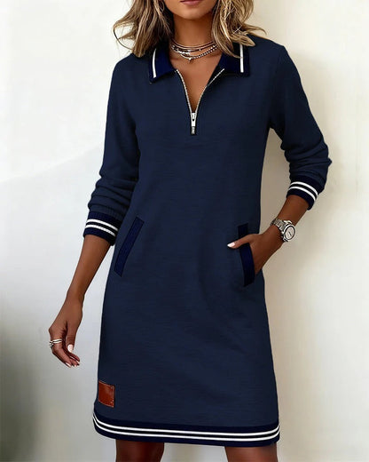 Sylvia™ | Chic Long-Sleeve Cotton Dress
