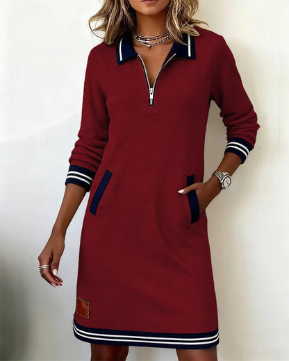 Sylvia™ | Chic Long-Sleeve Cotton Dress