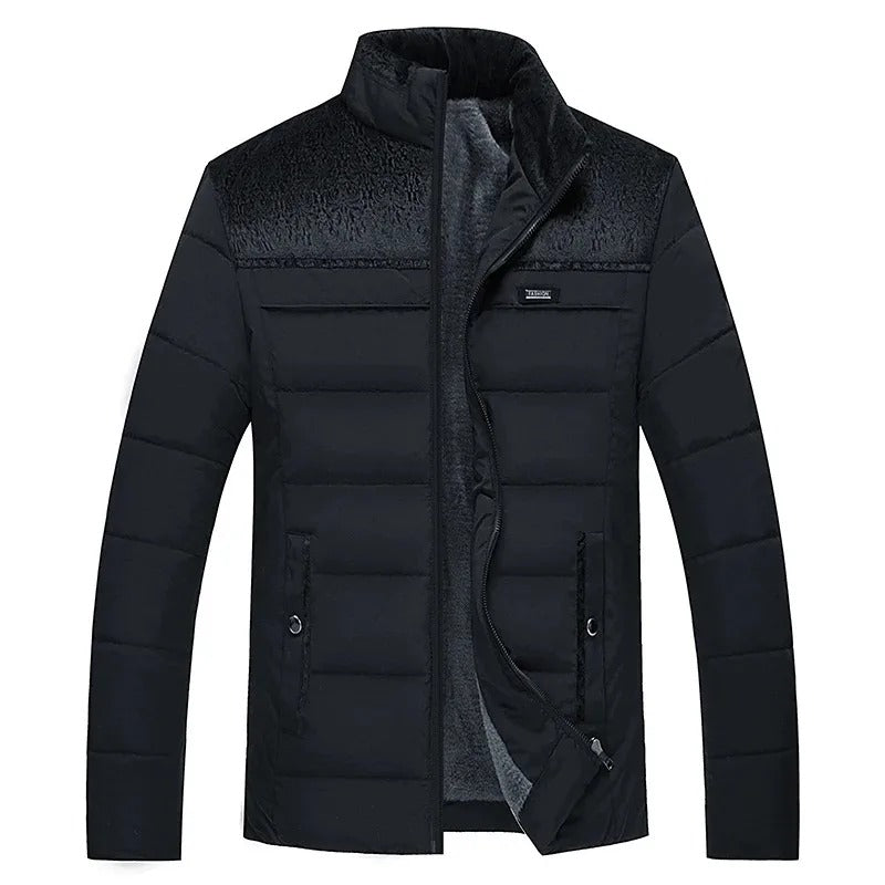 Men's winter jacket with warm fleece lining - classic and stylish