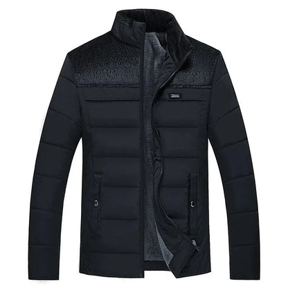 Men's winter jacket with warm fleece lining - classic and stylish