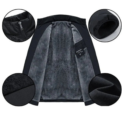 Men's winter jacket with warm fleece lining - classic and stylish