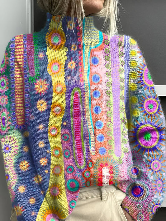 ELENA | Colorful knitted turtleneck sweater