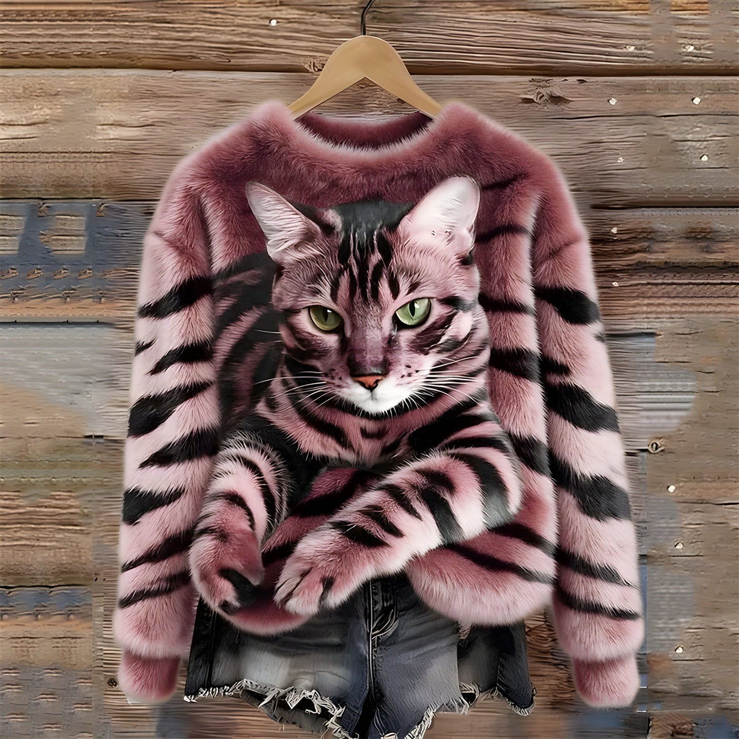 Sanne™ | Sweater With Cat Print