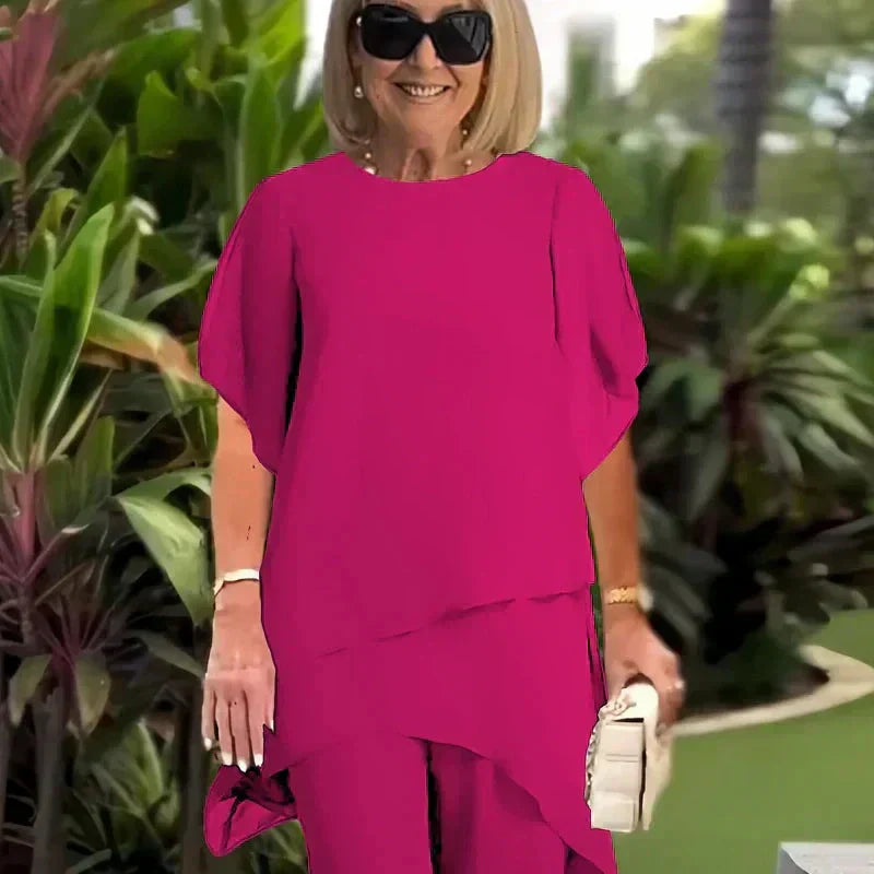 Herlene™ | Chic Asymmetric Top & Pants Set